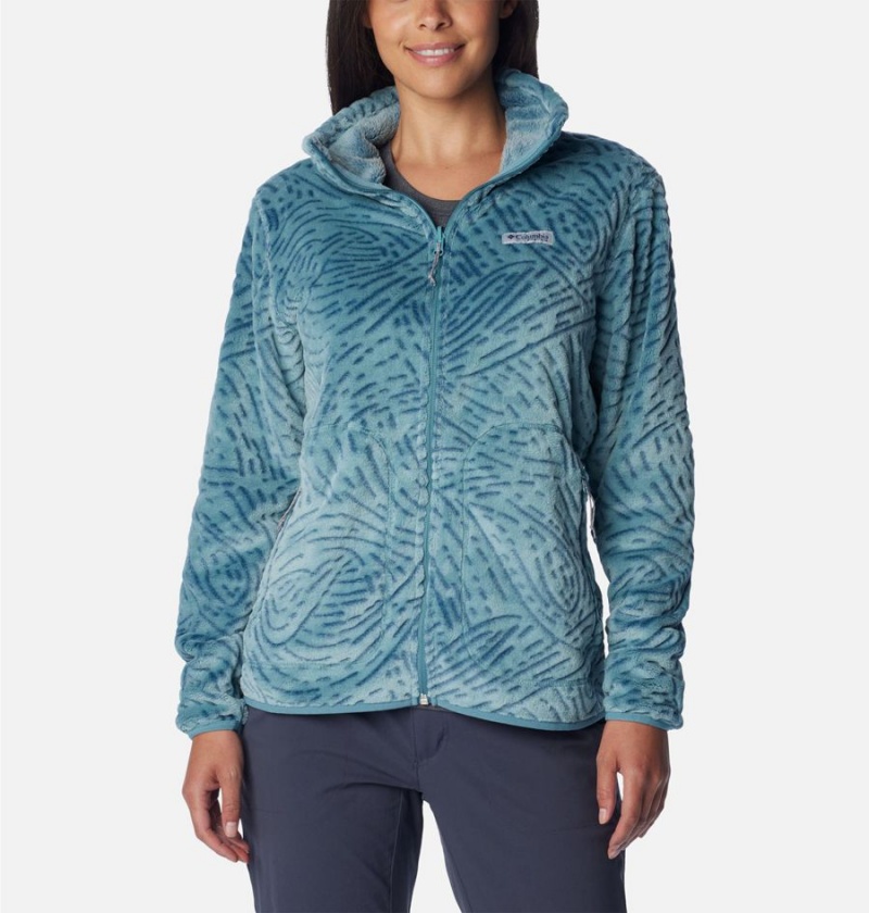 Columbia PFG Slack Water Reversible Fleece Women\'s Pullover Turquoise | WIZATK-731