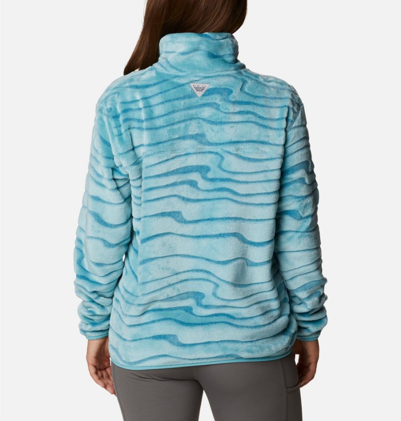 Columbia PFG Slack Water Reversible Women's Fleece Jacket Turquoise | DZAWYX-045