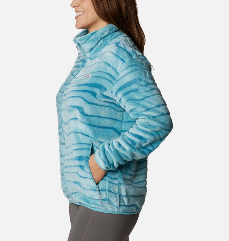 Columbia PFG Slack Water Reversible Women's Fleece Jacket Turquoise | DZAWYX-045
