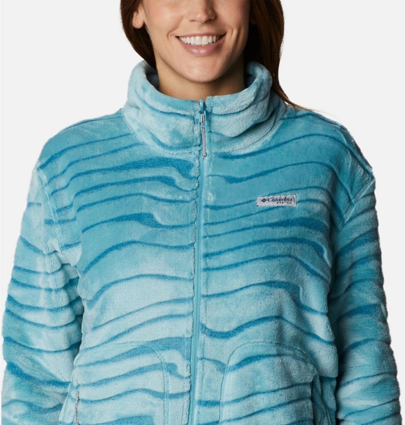 Columbia PFG Slack Water Reversible Women's Fleece Jacket Turquoise | DZAWYX-045