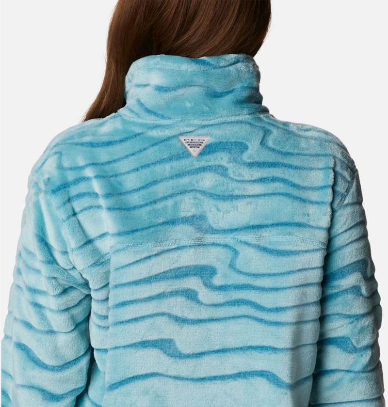 Columbia PFG Slack Water Reversible Women's Fleece Jacket Turquoise | DZAWYX-045