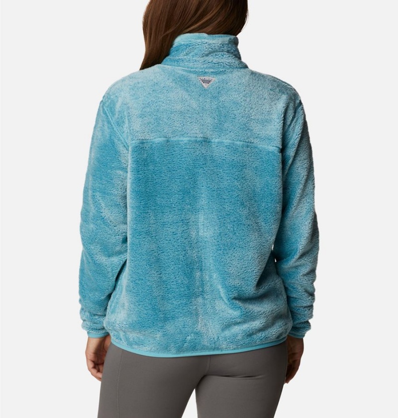 Columbia PFG Slack Water Reversible Women's Fleece Jacket Turquoise | DZAWYX-045