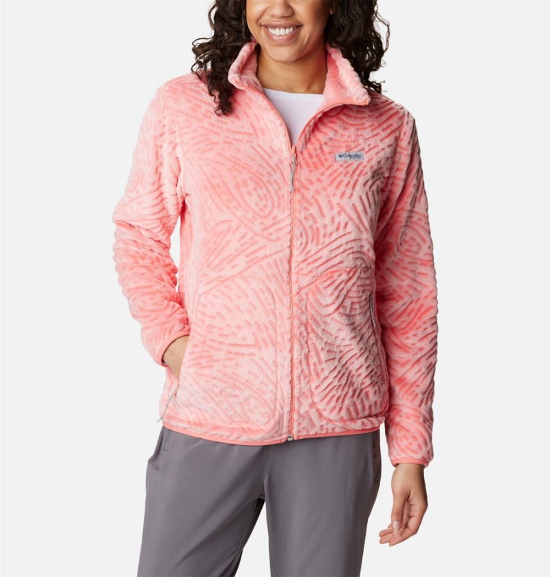 Columbia PFG Slack Water Reversible Women\'s Fleece Jacket Coral | XIDFLU-287
