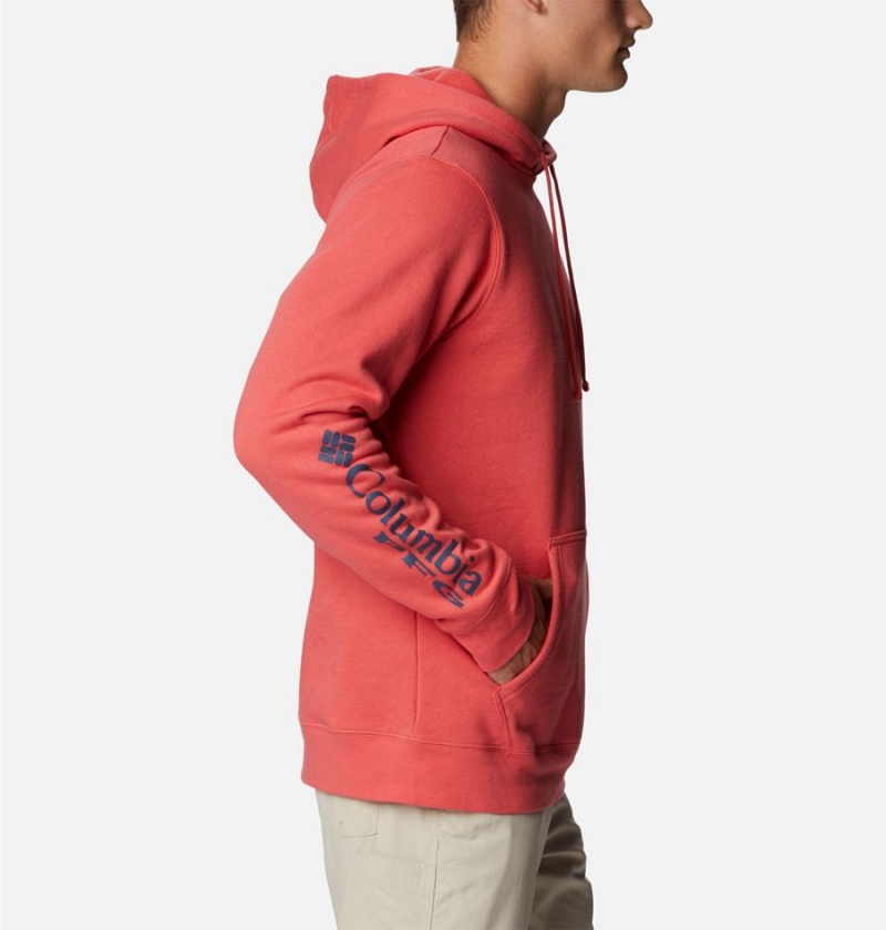 Columbia PFG Sleeve II Graphic Men's Hoodie Red | MLFDUC-981