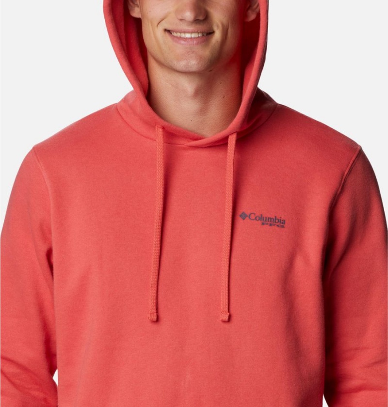 Columbia PFG Sleeve II Graphic Men's Hoodie Red | MLFDUC-981