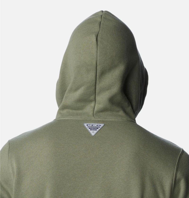 Columbia PFG Sleeve II Graphic Men's Hoodie Green | CFLKQB-354
