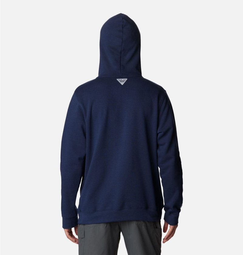 Columbia PFG Sleeve II Graphic Men's Hoodie Navy | AZEWPQ-314