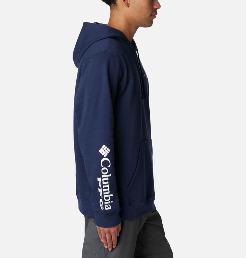 Columbia PFG Sleeve II Graphic Men's Hoodie Navy | AZEWPQ-314