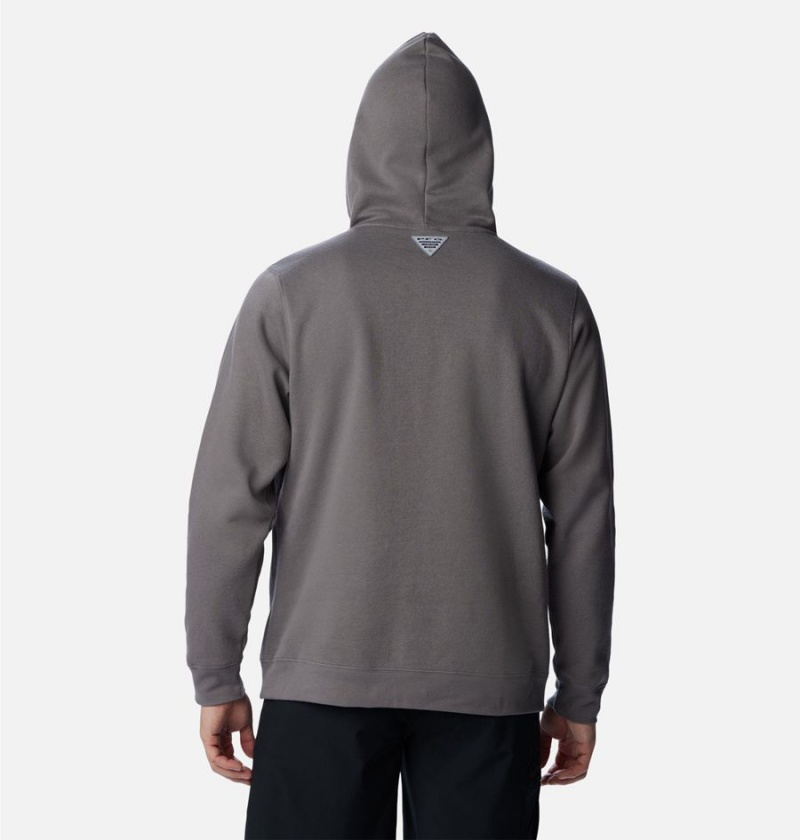 Columbia PFG Sleeve II Graphic Men's Hoodie Grey | LJQIMK-391