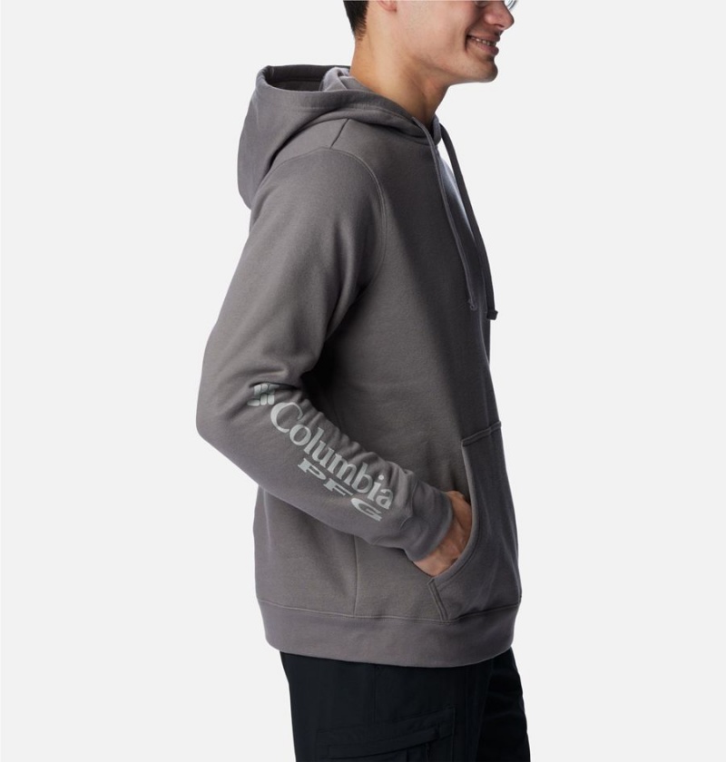 Columbia PFG Sleeve II Graphic Men's Hoodie Grey | LJQIMK-391