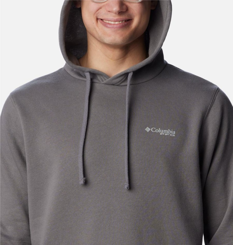 Columbia PFG Sleeve II Graphic Men's Hoodie Grey | LJQIMK-391