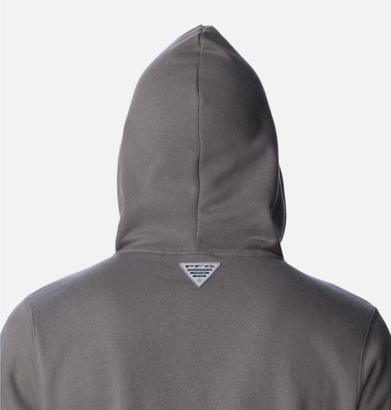 Columbia PFG Sleeve II Graphic Men's Hoodie Grey | LJQIMK-391