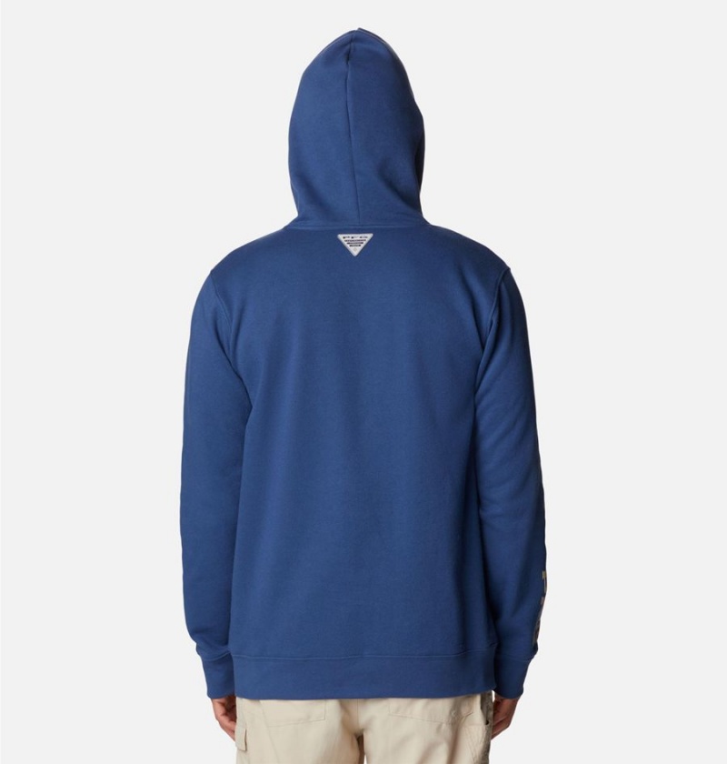 Columbia PFG Sleeve II Graphic Men's Hoodie Blue | IMHWFS-573