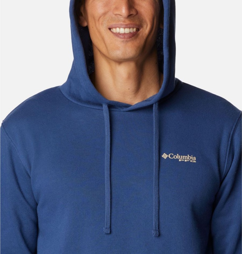 Columbia PFG Sleeve II Graphic Men's Hoodie Blue | IMHWFS-573
