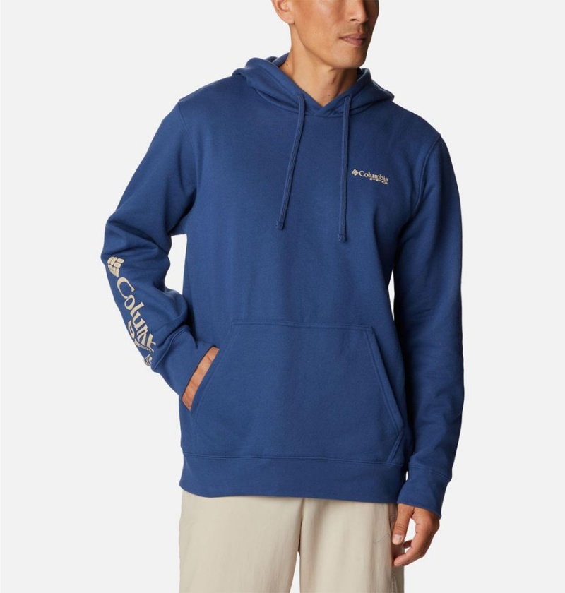 Columbia PFG Sleeve II Graphic Men's Hoodie Blue | IMHWFS-573