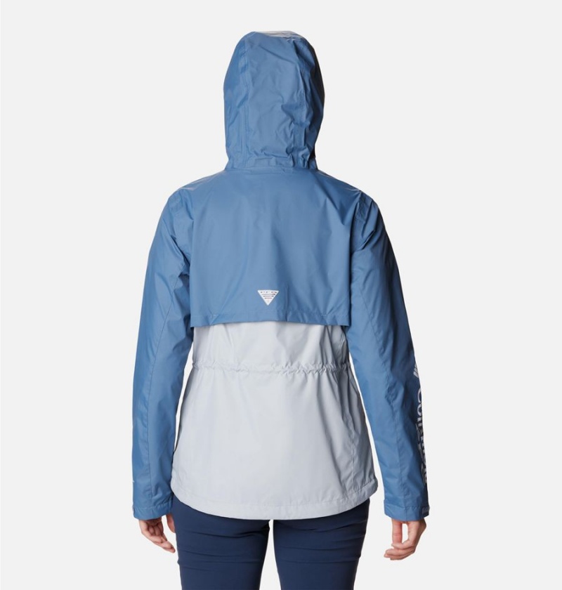 Columbia PFG Storm Women's Rain Jacket Blue | ZOLNBF-108