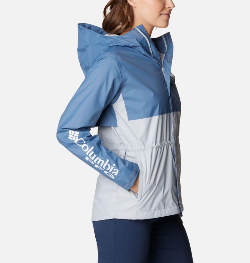 Columbia PFG Storm Women's Rain Jacket Blue | ZOLNBF-108