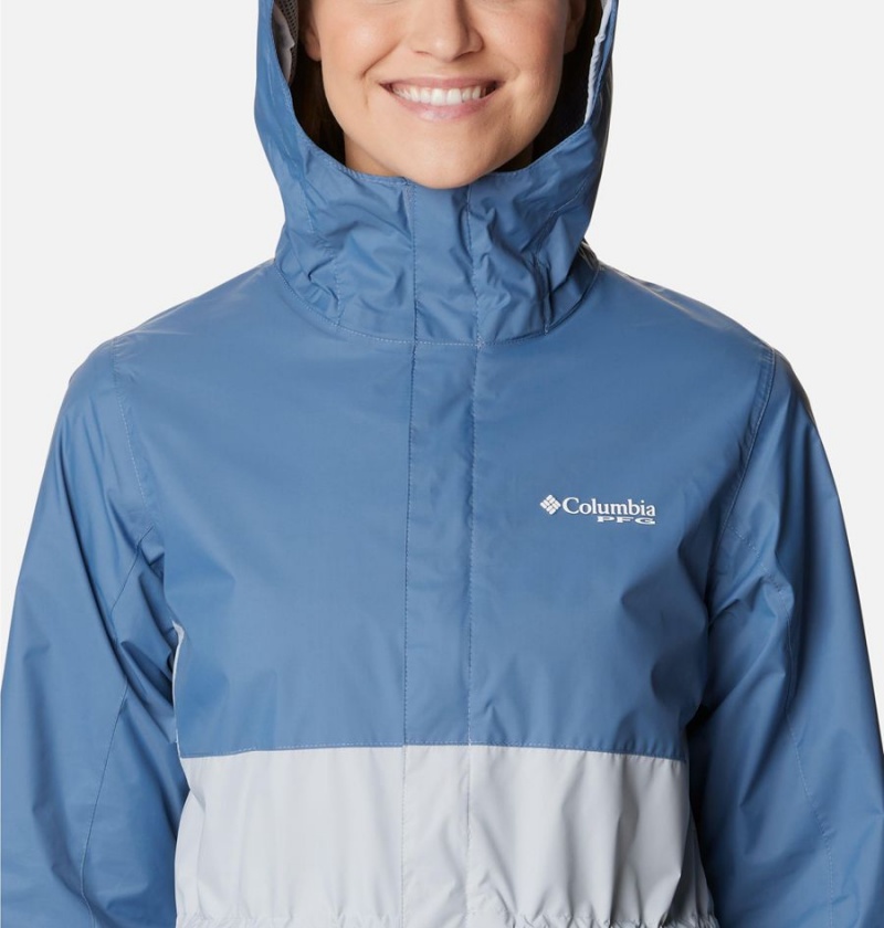 Columbia PFG Storm Women's Rain Jacket Blue | ZOLNBF-108