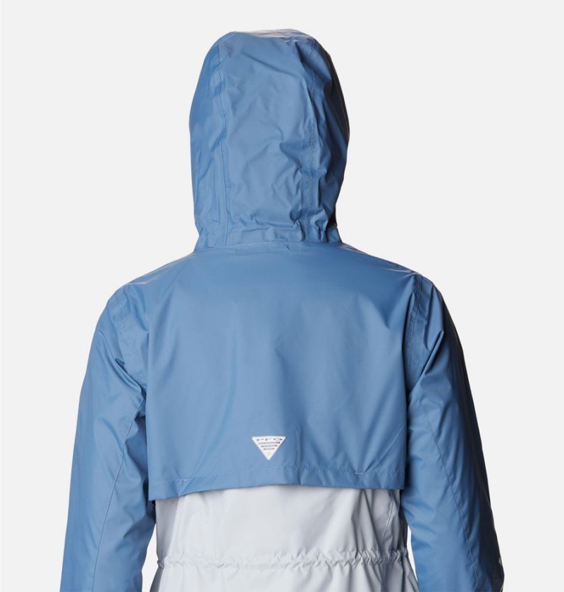 Columbia PFG Storm Women's Rain Jacket Blue | ZOLNBF-108