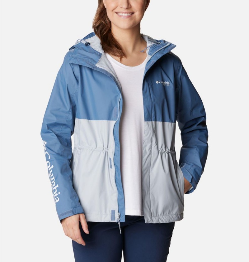 Columbia PFG Storm Women's Rain Jacket Blue | ZOLNBF-108