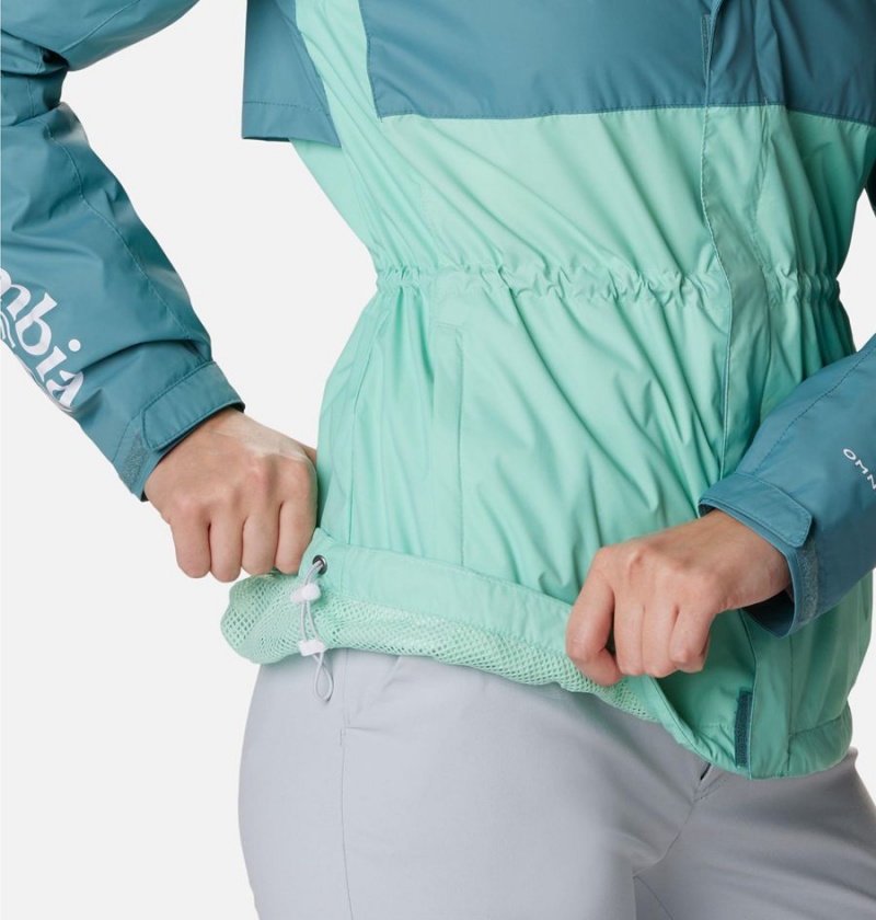 Columbia PFG Storm Women's Rain Jacket Turquoise | BVIUQR-478