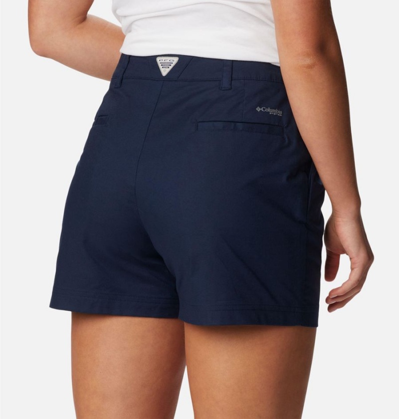 Columbia PFG Sun Drifter Chino Women's Shorts Navy | VHASUZ-370