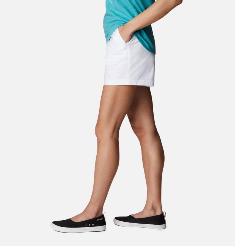Columbia PFG Sun Drifter Chino Women's Shorts White | QXJBSU-247
