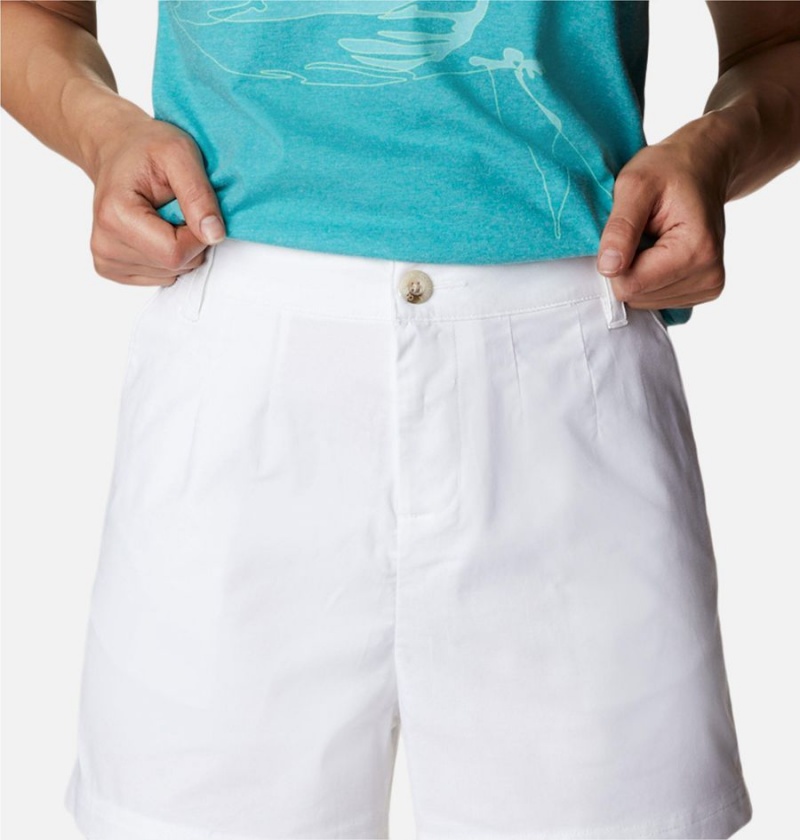 Columbia PFG Sun Drifter Chino Women's Shorts White | QXJBSU-247