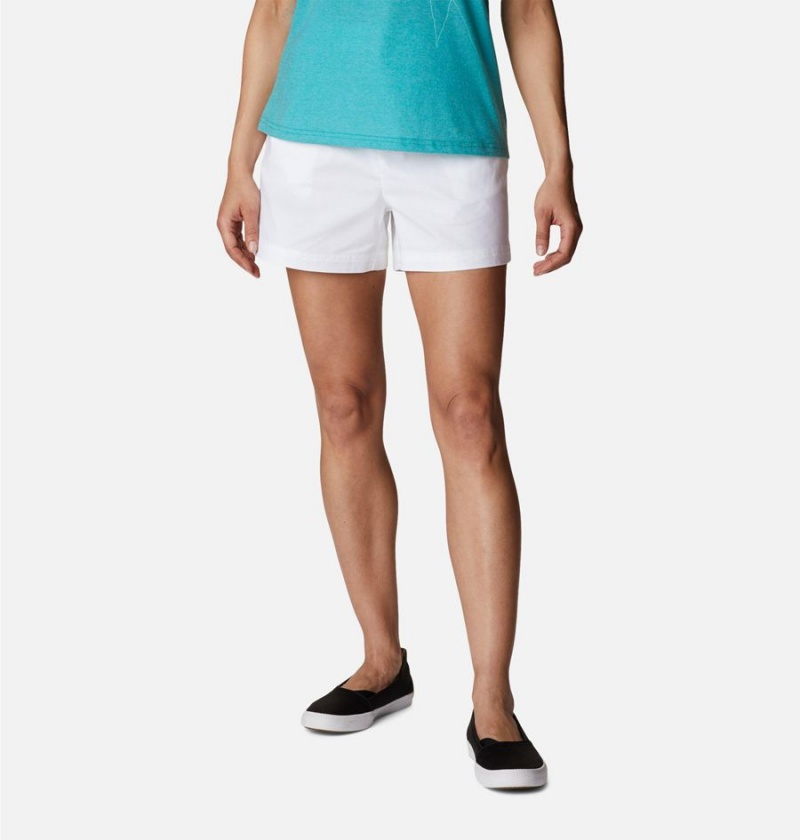 Columbia PFG Sun Drifter Chino Women\'s Shorts White | QXJBSU-247