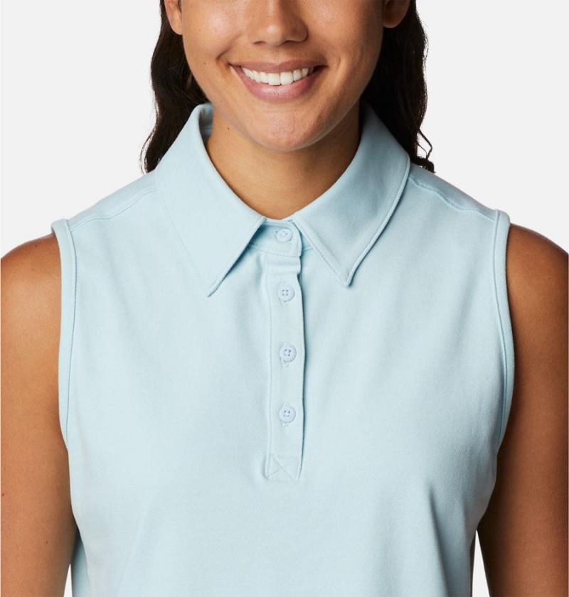 Columbia PFG Sun Drifter Sleeveless Polo Women's Tank Top Blue | NCEILV-782