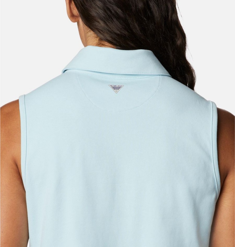 Columbia PFG Sun Drifter Sleeveless Polo Women's Tank Top Blue | NCEILV-782