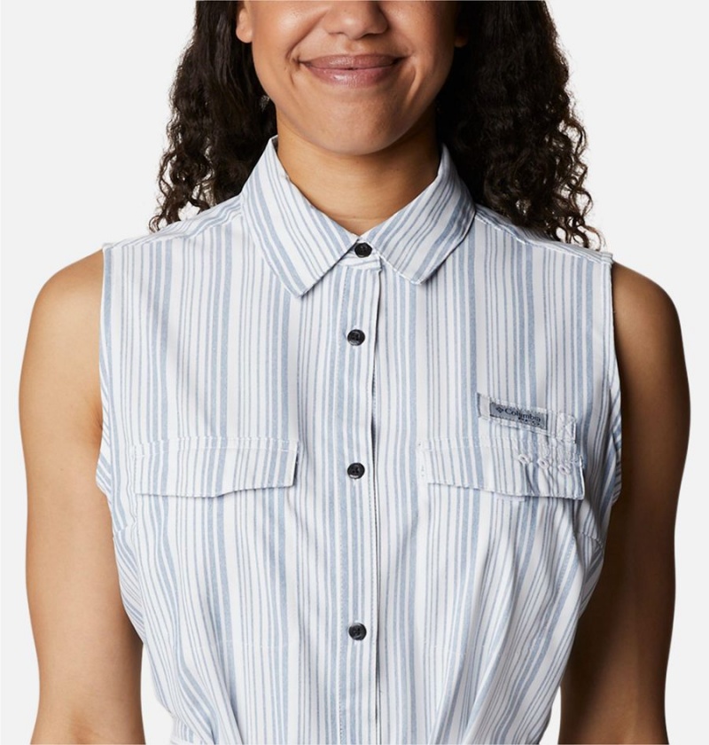 Columbia PFG Sun Drifter Woven II Women's Dress Blue | VSLKQJ-324