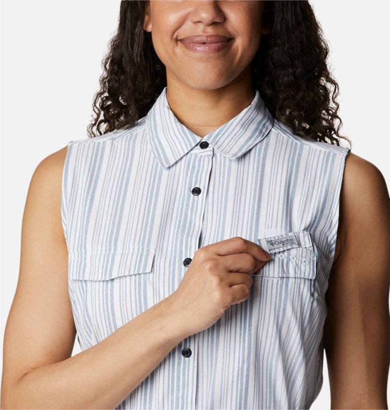 Columbia PFG Sun Drifter Woven II Women's Dress Blue | VSLKQJ-324