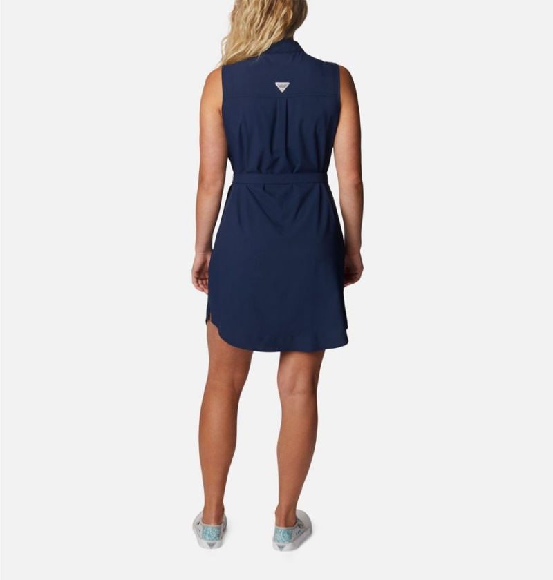 Columbia PFG Sun Drifter Woven II Women's Dress Navy | TVGPBA-013