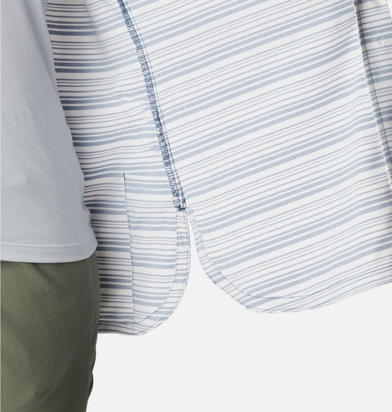 Columbia PFG Sun Drifter Woven Short Sleeve Women's Shirt Blue | EKCNFR-214