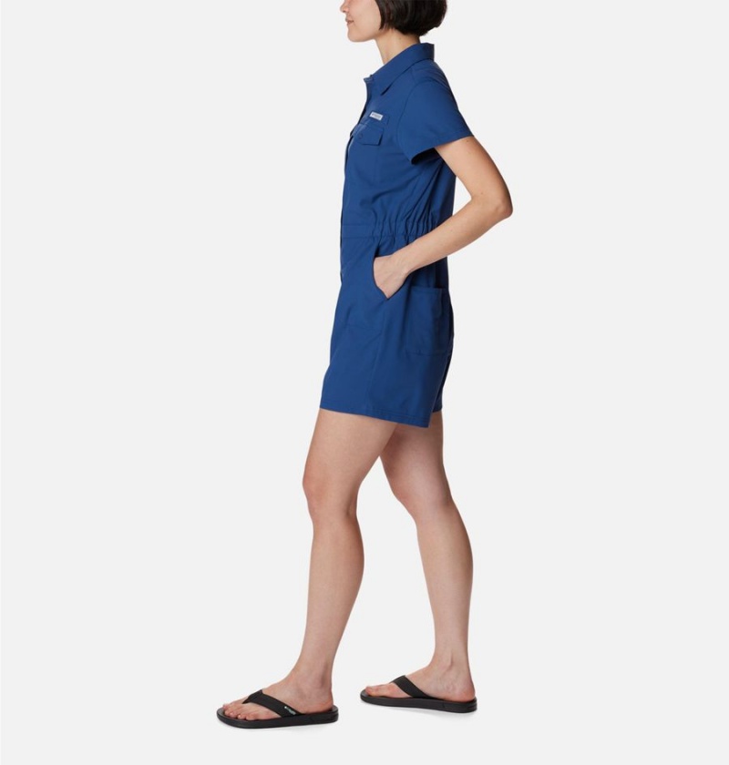Columbia PFG Sun Drifter Woven Women's Dress Blue | DMPCET-529