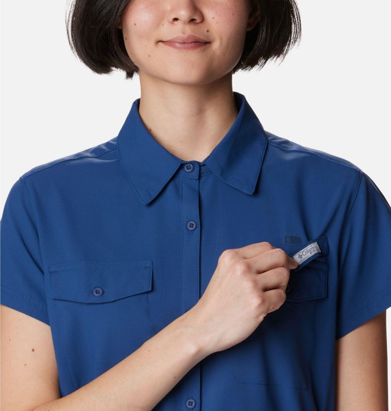 Columbia PFG Sun Drifter Woven Women's Dress Blue | DMPCET-529