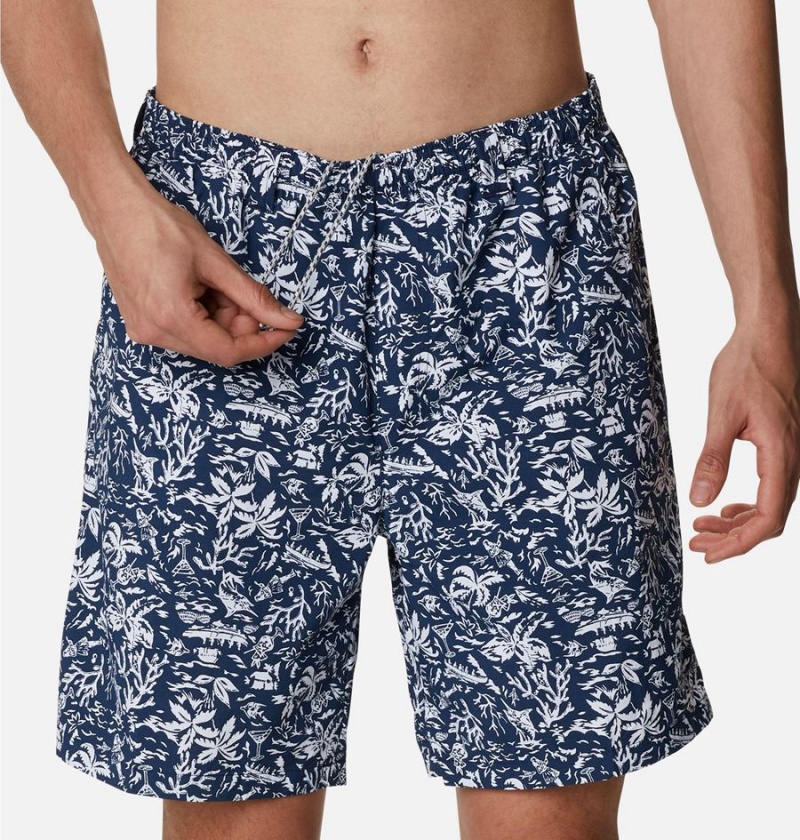 Columbia PFG Super Backcast Water Men's Shorts Navy | KMRQUZ-471