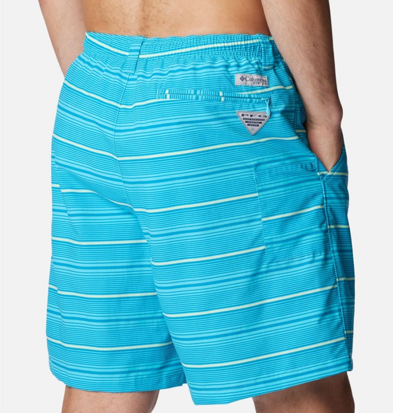 Columbia PFG Super Backcast Water Men's Shorts Blue | HZOUDB-769