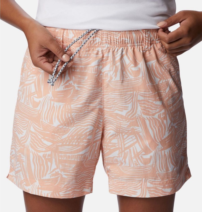 Columbia PFG Super Backcast Water Women's Shorts Coral | GNCLSU-196