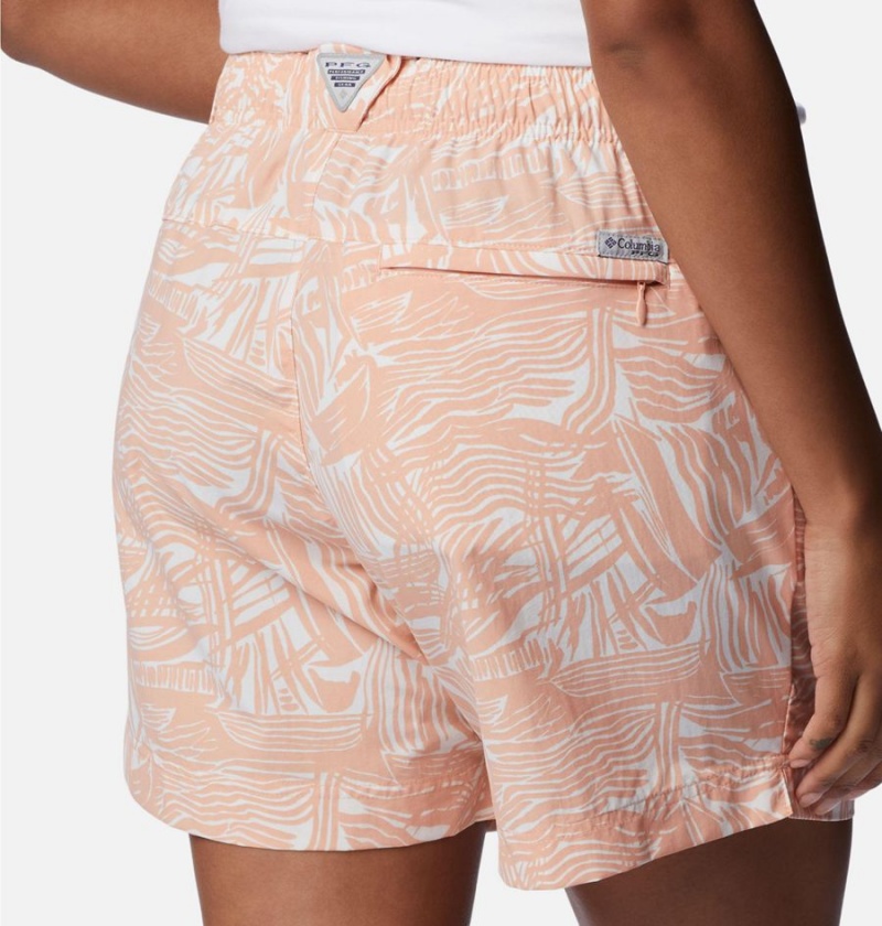 Columbia PFG Super Backcast Water Women's Shorts Coral | GNCLSU-196
