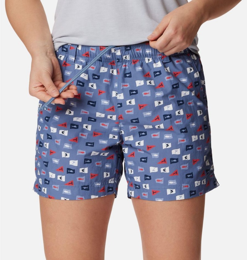 Columbia PFG Super Backcast Water Women's Shorts Blue | MCXIBY-457