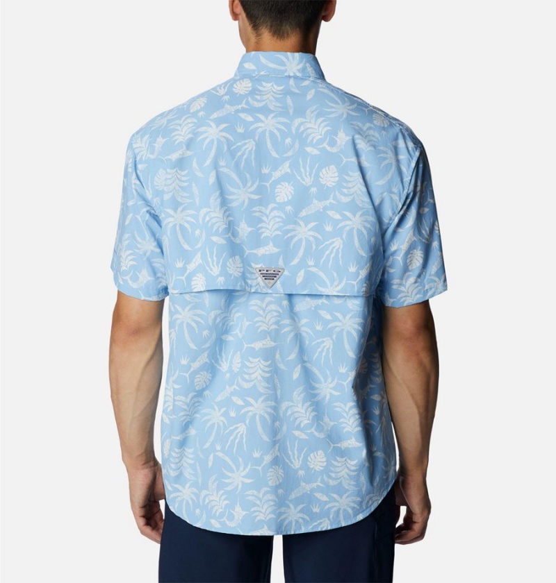 Columbia PFG Super Bahama Short Sleeve Men's Shirt Blue | ZBXPUC-564