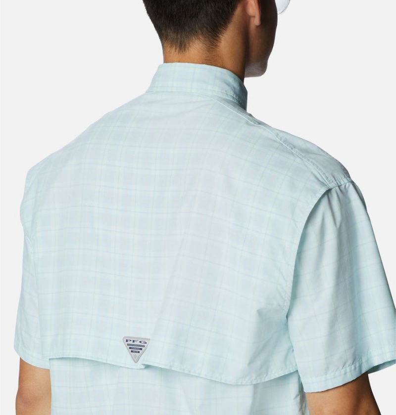 Columbia PFG Super Bahama Short Sleeve Men's Shirt Blue | ZQHFLW-152