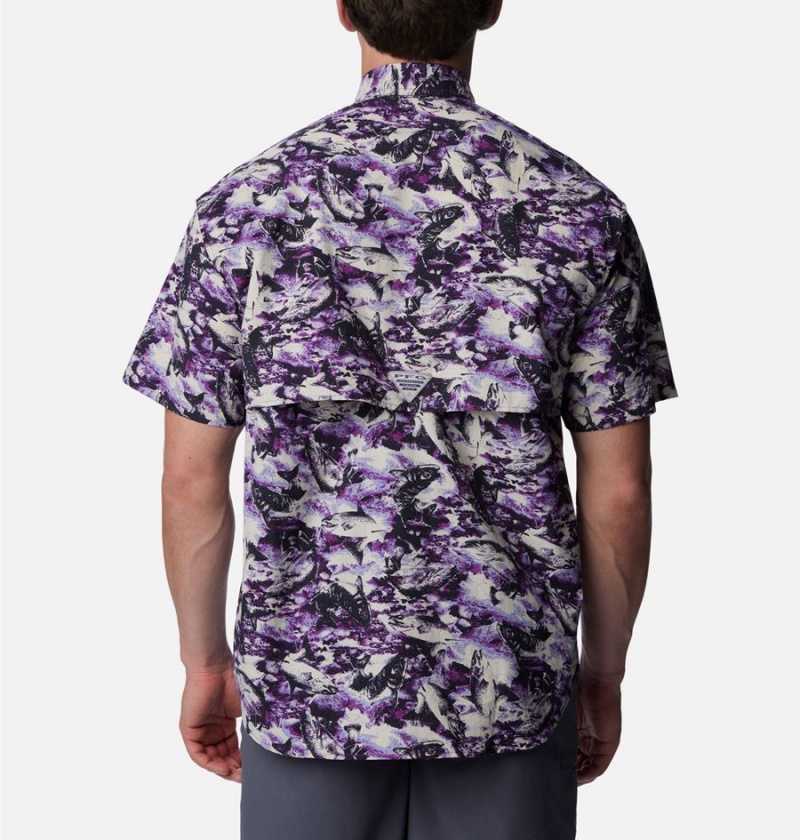 Columbia PFG Super Bahama Short Sleeve Men's Shirt Purple | GICEPF-927