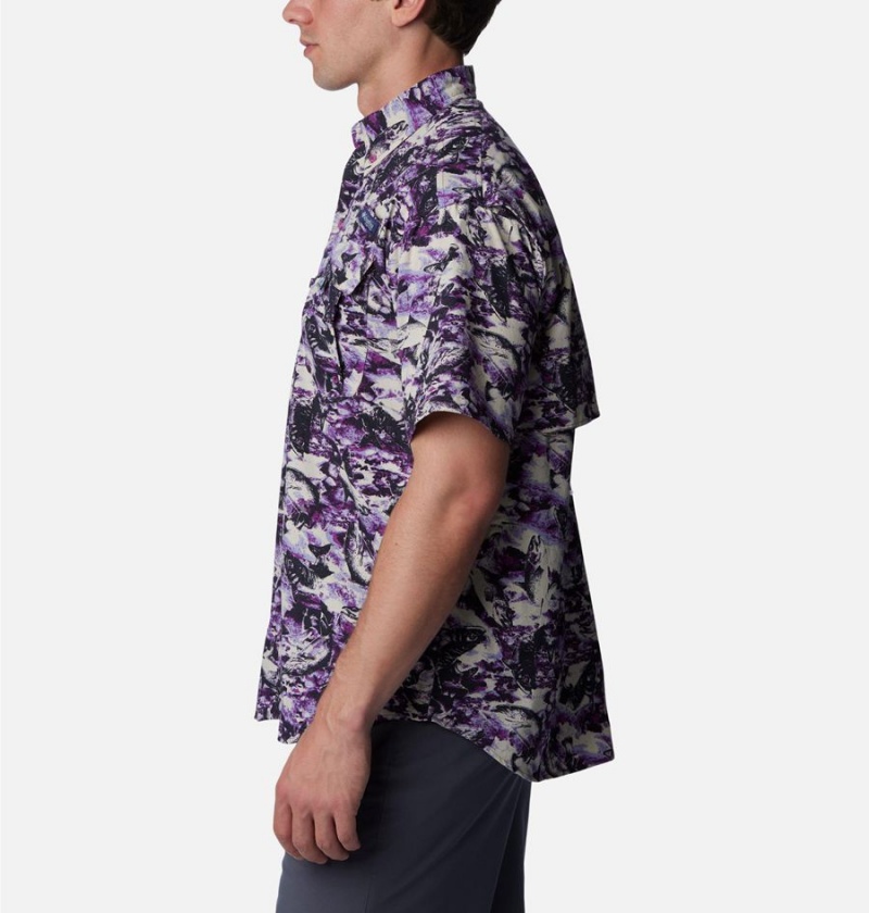Columbia PFG Super Bahama Short Sleeve Men's Shirt Purple | GICEPF-927