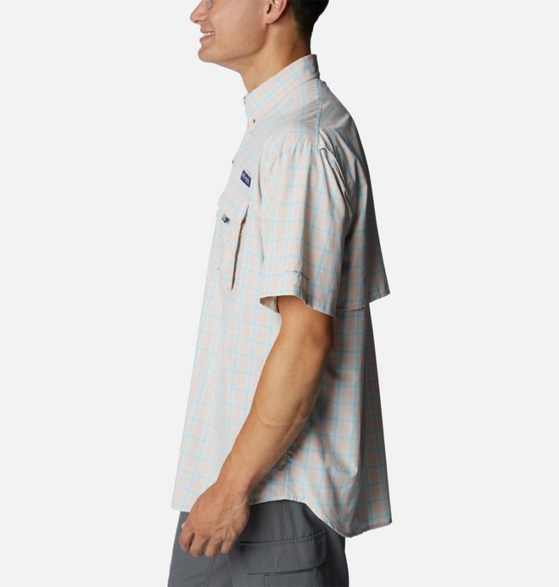 Columbia PFG Super Bahama Short Sleeve Men's Shirt Grey | ISTEWC-398
