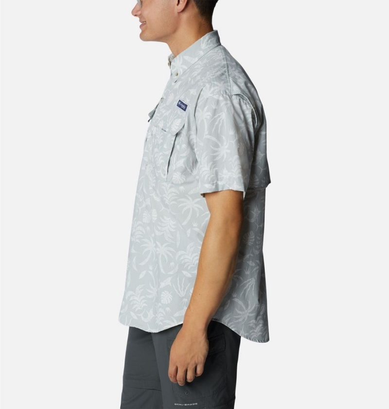 Columbia PFG Super Bahama Short Sleeve Men's Shirt Grey | CJINWY-269
