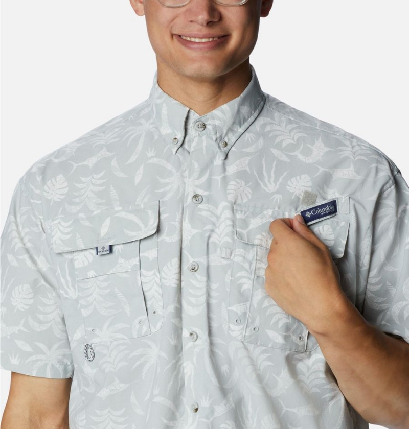 Columbia PFG Super Bahama Short Sleeve Men's Shirt Grey | CJINWY-269