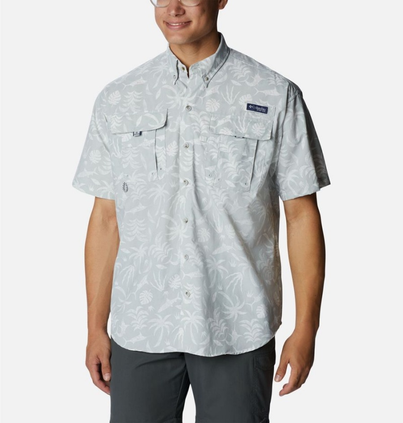 Columbia PFG Super Bahama Short Sleeve Men\'s Shirt Grey | CJINWY-269